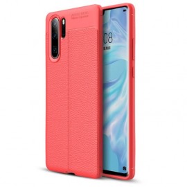 Coque Silicone Huawei P30 Pro Cuir 3D Rouge