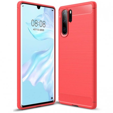 Coque Silicone Huawei P30 Pro Brossé Rouge