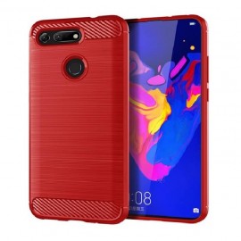 Coque Silicone Honor View 20 Brossé Rouge