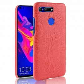 Coque Honor View 20 Croco Cuir Rouge