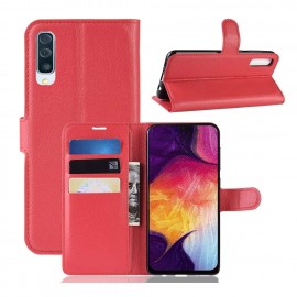 Etuis Portefeuille Samsung Galaxy A70 Simili Cuir Rouge