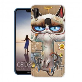 Coque Silicone Huawei P20 Lite Chat Stone