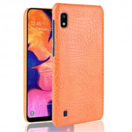 Coque Samsung Galaxy A10 Croco Cuir Orange