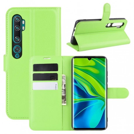 Etuis Portefeuille Xiaomi Mi Note 10 Simili Cuir Vert