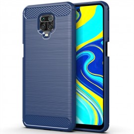 Coque Silicone Xiaomi Redmi Note 9 Pro Carbone 3D Bleue