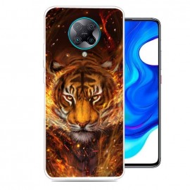 Coque Xiaomi Pocophone F2 Pro Tigre en Flammes TPU