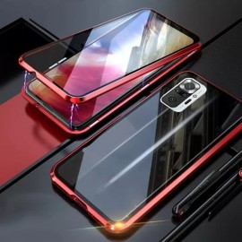 Coque double Xiaomi Redmi Note 10 PRO Aluminium Magnetique Rouge