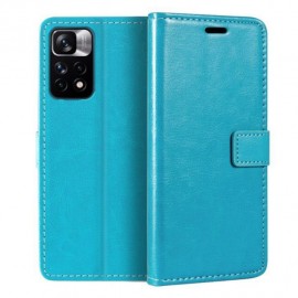 Coque Portefeuille Xiaomi Redmi Note 11 et 11S Simili Cuir Bleue