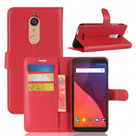 Etuis Portefeuille Wiko View Fonction Support Rouge
