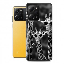 Coque Poco X5 Pro 5G silicone dessin Girafes