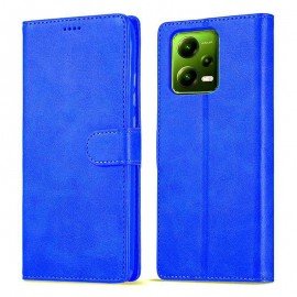 Coque Portefeuille Xiaomi Redmi Note 12 pro Simili Cuir Bleue