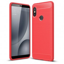 Coque Silicone Xiaomi Redmi Note 5 Pro Brossé Rouge