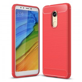 Coque Silicone Xiaomi Redmi 5 Plus Brossé Rouge