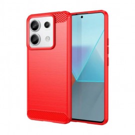 Coque Silicone Xiaomi Redmi Note 13 4G ou 5G Brossée Rouge