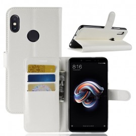Etuis Portefeuille Xiaomi Redmi Note 5 Simili Cuir Blanc