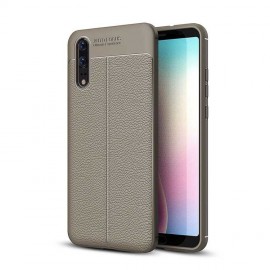 Coque Silicone Huawei P20 Cuir 3D Grise