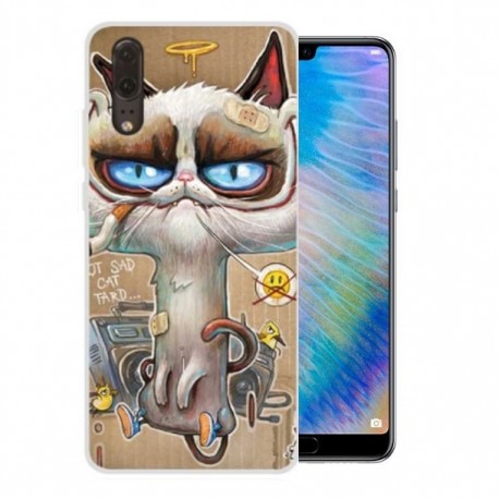 Coque Silicone Huawei P20 Chat Stone
