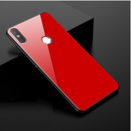Coque Xiaomi MI 8 Silicone Rouge et Verre Trempé