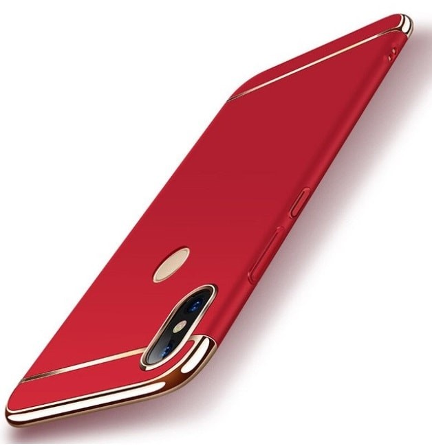 Coque Xiaomi MI A2 Lite Rigide Chromée Rouge.