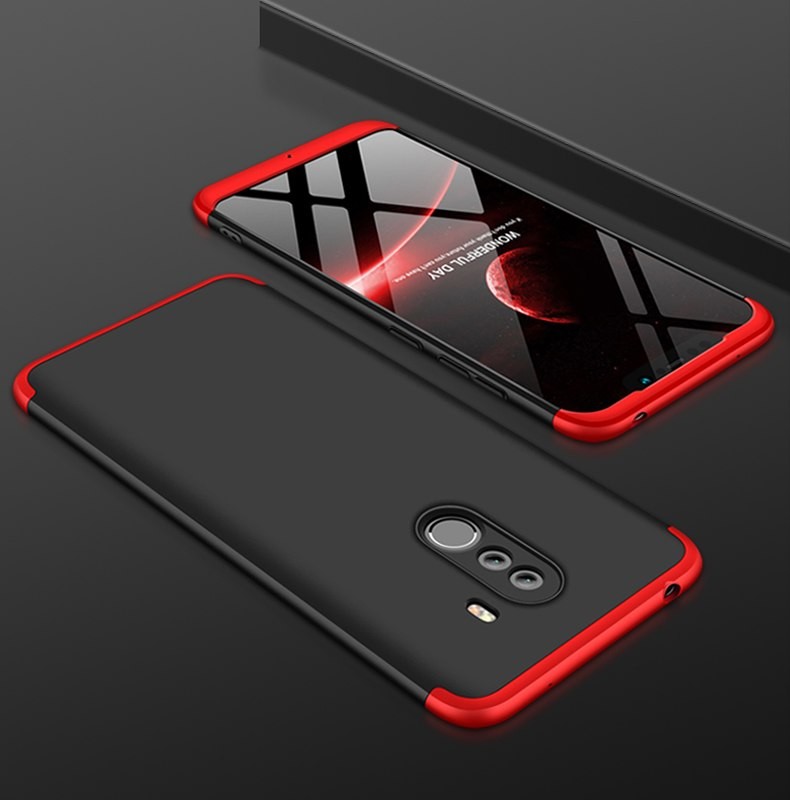 Coque 360 Xiaomi Pocophone F1 Noir et Rouge.