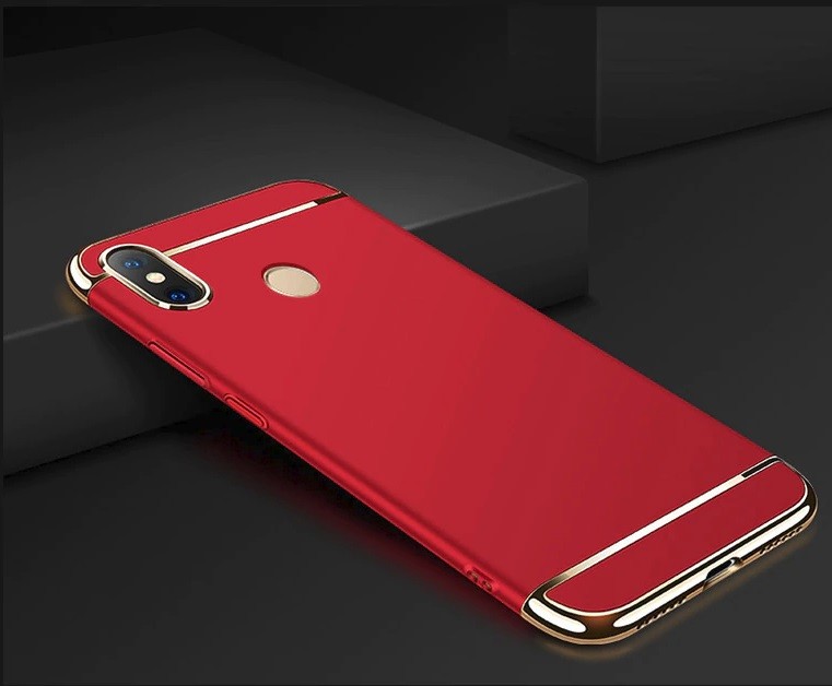 Coque Xiaomi MI 8 Rigide Chromée Rouge.