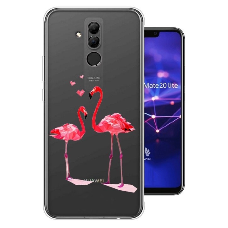 Coque Silicone Huawei Mate 20 Lite Flamands Roses