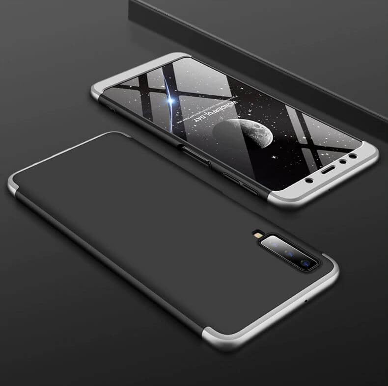 Coque 360 Samsung Galaxy A7 2018 Noir et Gris.