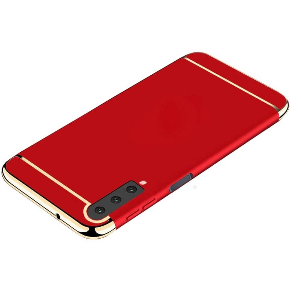 Coque Samsung Galaxy A7 2018 Rigide Chromée Rouge.