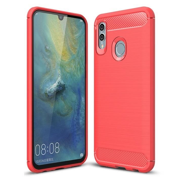 Coque Silicone Huawei P Smart 2019 Brossé Rouge