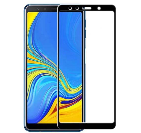 Verre trempé Samsung Galaxy A7 2018 Noir Protecteur d'écran