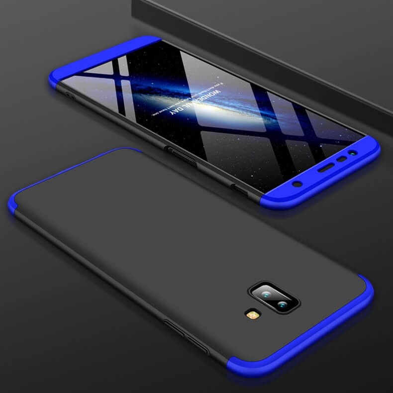 Coque 360 Samsung Galaxy J6 Plus Noir et Bleu.