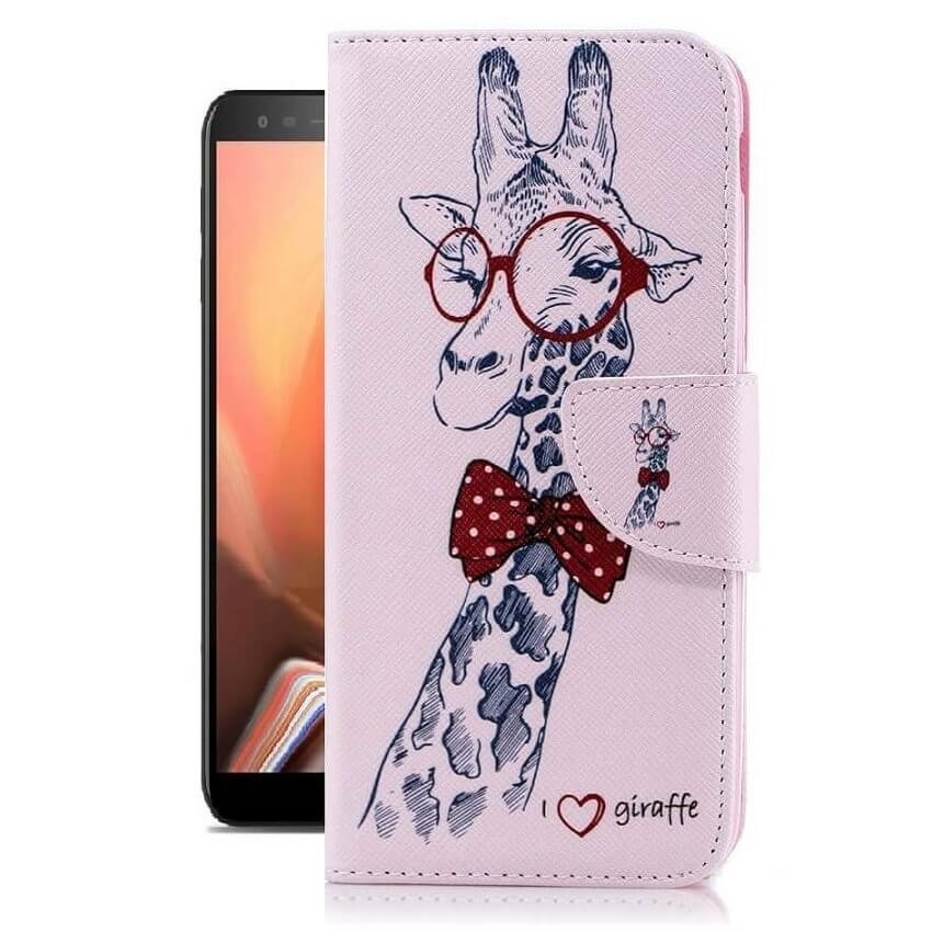 Etuis Portefeuille Samsung Galaxy J6 Plus  Simili Cuir Girafe