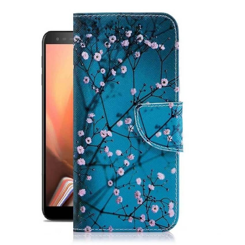 Etuis Portefeuille Samsung Galaxy J6 Plus  Simili Cuir Blossom