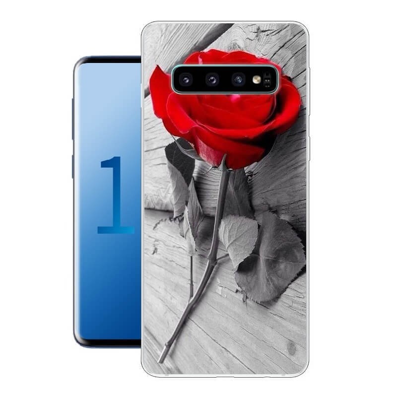 Coque Silicone Samsung Galaxy S10  Rose Rouge