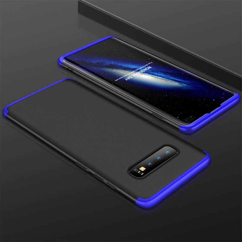 Coque 360 Samsung Galaxy S10 Plus Noire et Bleue.