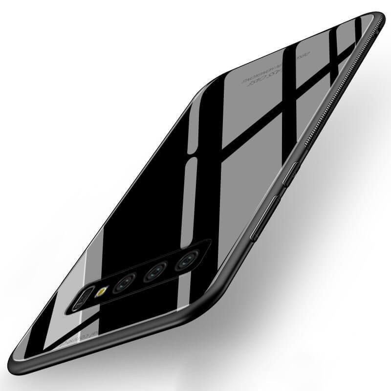 Coque Samsung Galaxy S10 Plus Noire Silicone et Verre Trempé