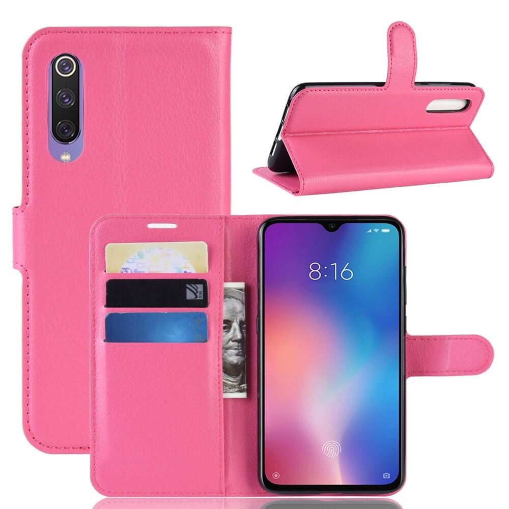Etuis Portefeuille Xiaomi MI 9 Simili Cuir Fushia
