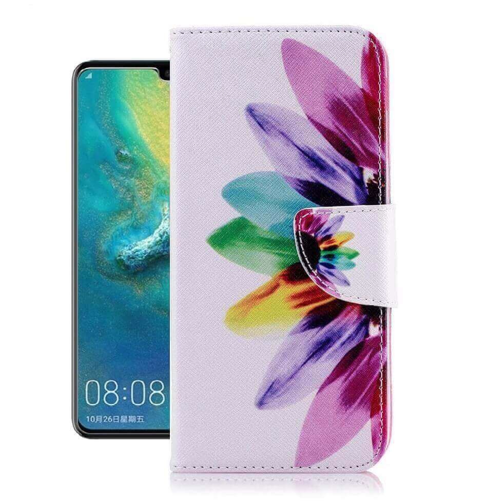 Etuis Portefeuille Huawei P30  Pro Simili Cuir Plumes