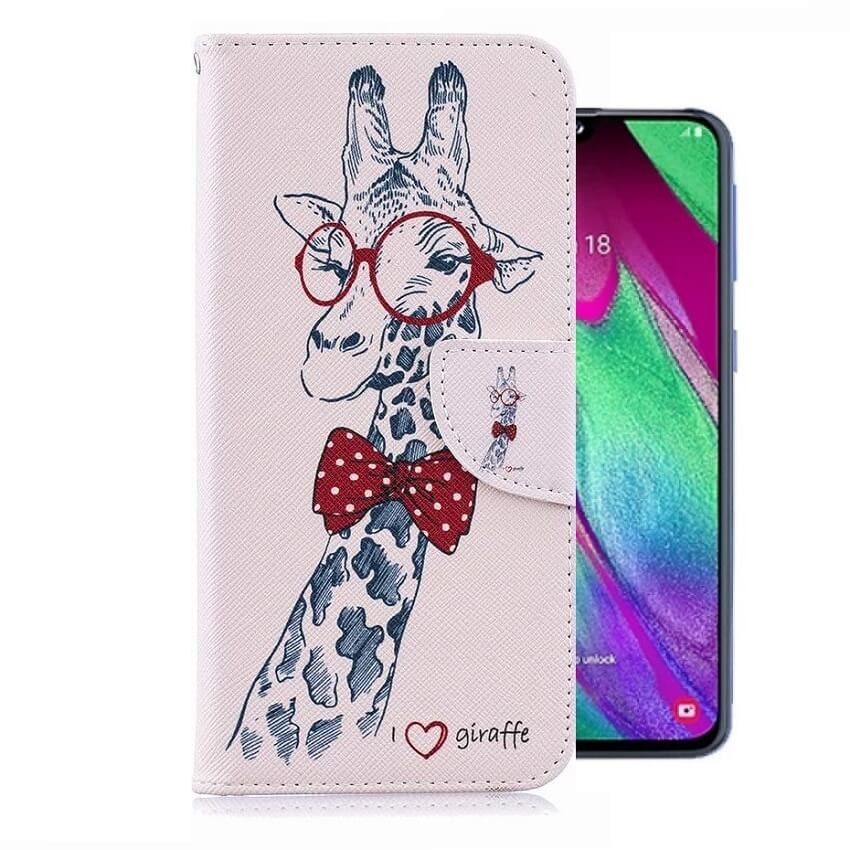 Etuis Portefeuille Samsung Galaxy A40 Simili Cuir Girafe