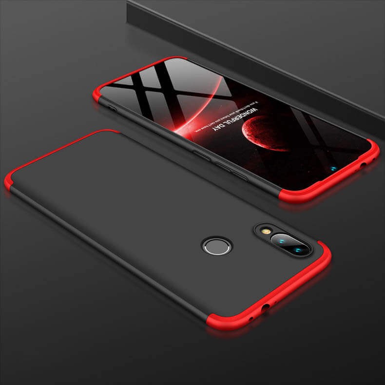 Coque 360 Samsung Galaxy A20 Noire et Rouge.