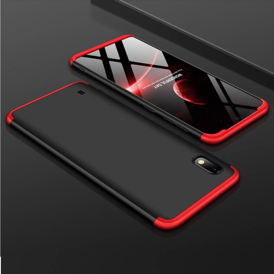 Coque 360 Samsung Galaxy A10 Noire et Rouge