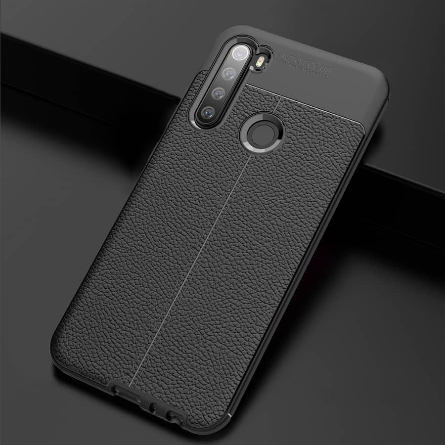 Coque Silicone Xiaomi Redmi Note 8 Cuir 3D noir