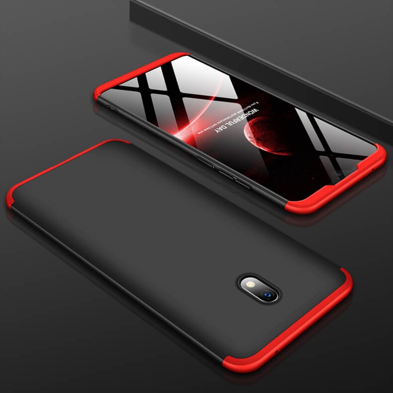 Coque 360 Xiaomi Redmi 8A Noire et Rouge