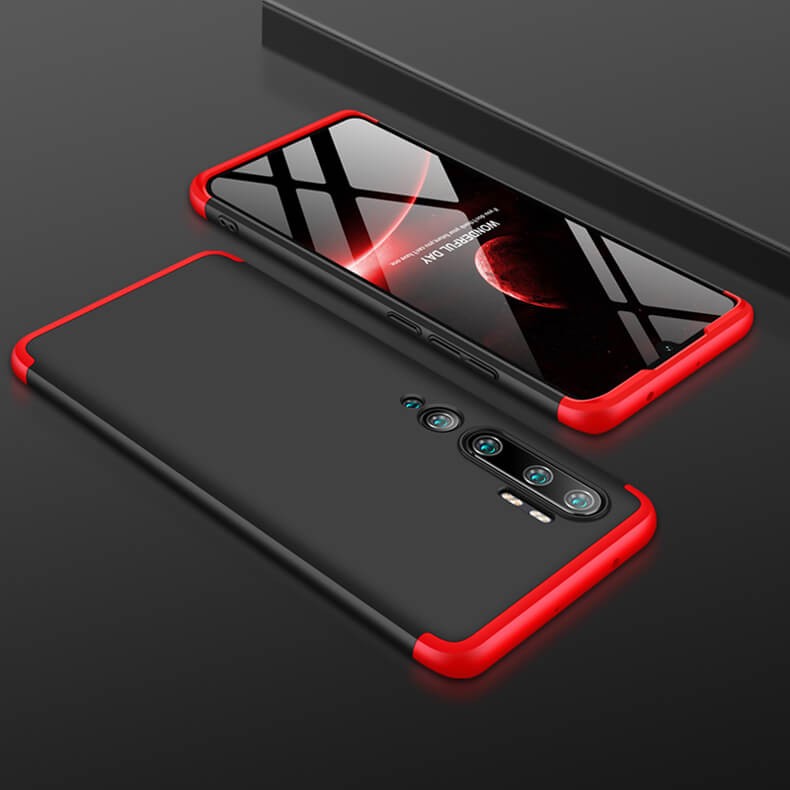 Coque 360 Xiaomi Mi Note 10 Noire et Rouge