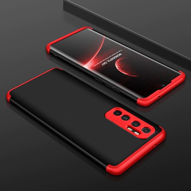 Coque 360 Xiaomi Mi Note 10 Lite Noire et Rouge