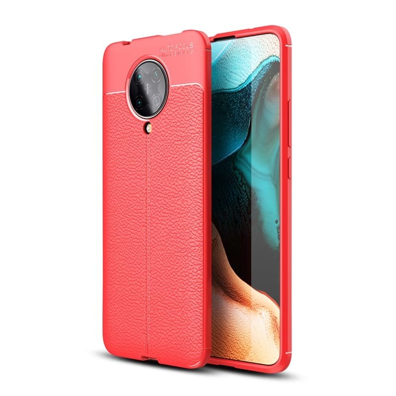 Coque Xiaomi Pocophone F2 Pro Tpu Cuir 3D Rouge