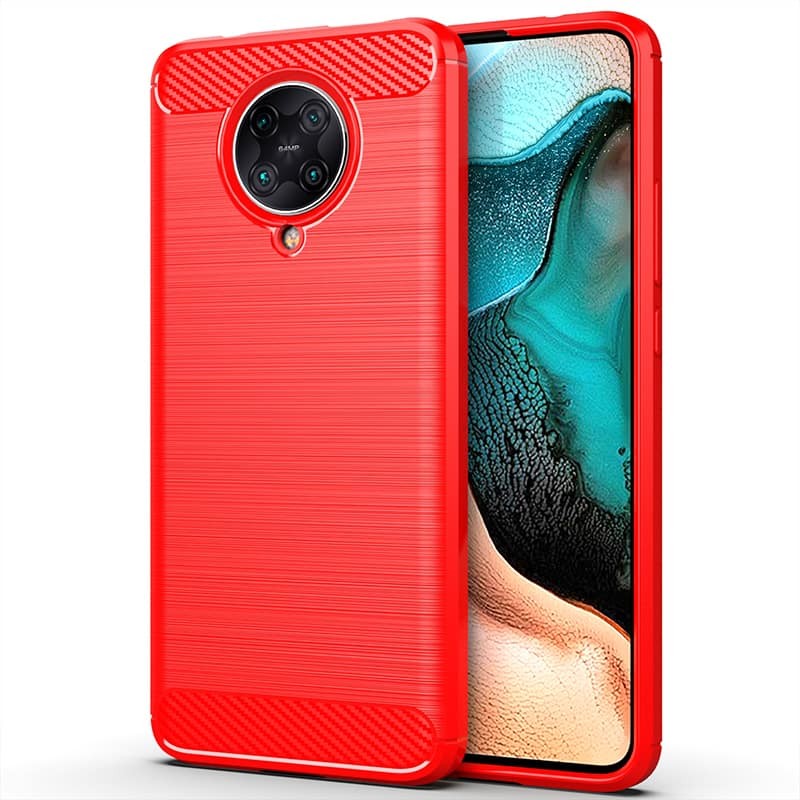 Coque Xiaomi Pocophone F2 Pro Tpu Carbone 3D Rouge