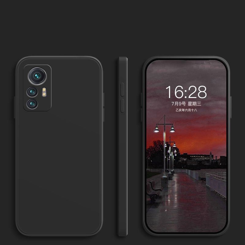 Coque Xiaomi 12 Silicone liquide soyeuse noire