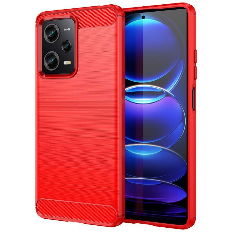 Coque Silicone Xiaomi Redmi Note 12 Pro 5G Brossé Rouge